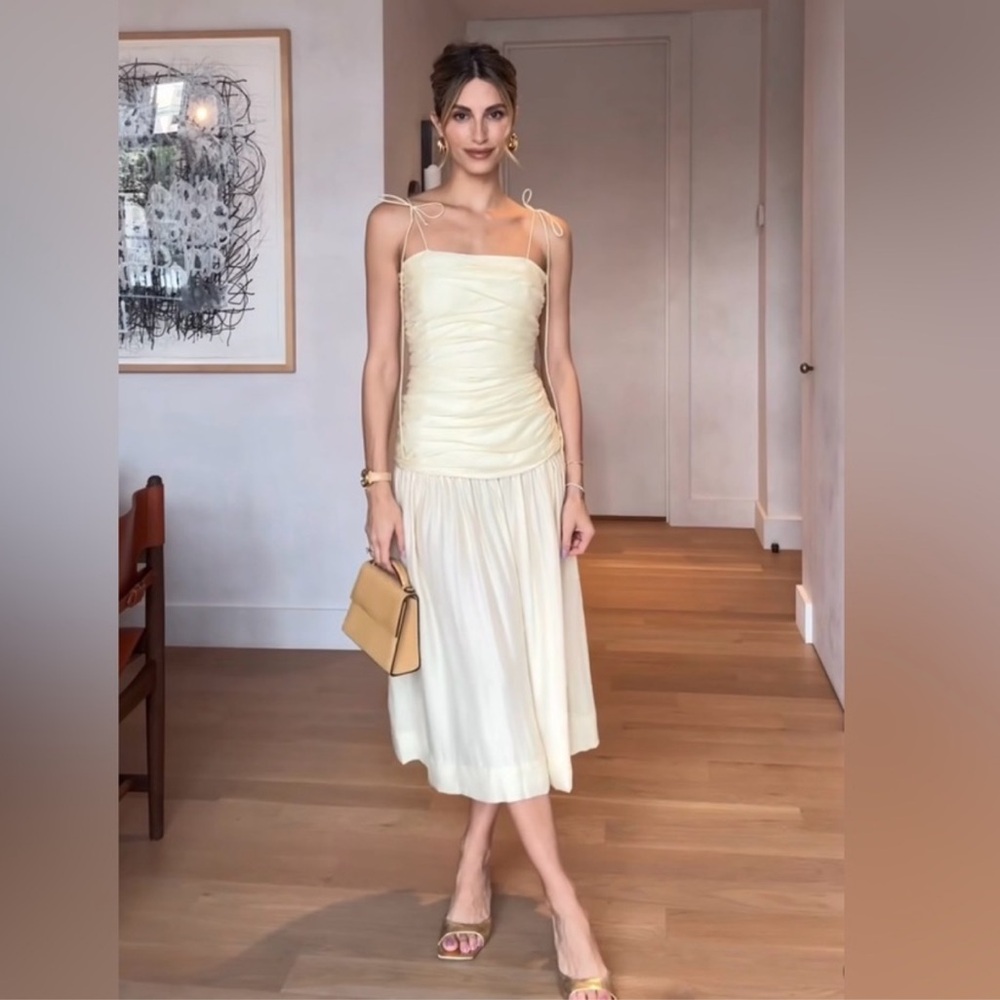 ZARA DRAPED MIDI DRESS ZW COLLECTION